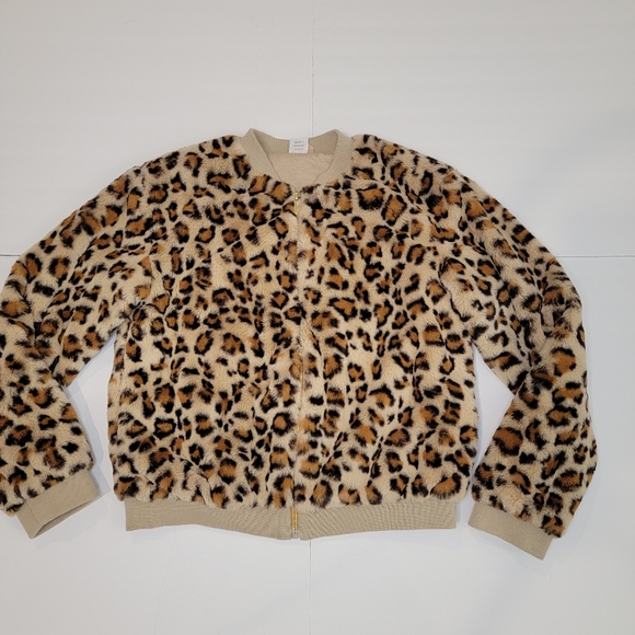 Cheetah Animal Print Faux Fur Lined Jacket Size XL 14-16 - Picture 4 of 13